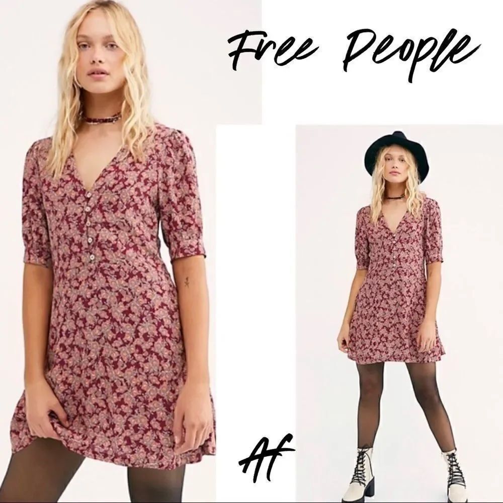 FREE PEOPLE PROVENCE MINI DRESS FLORAL NWT